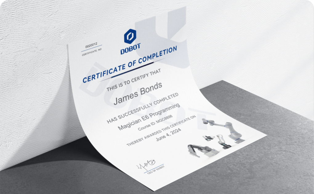 Dobot Certificate